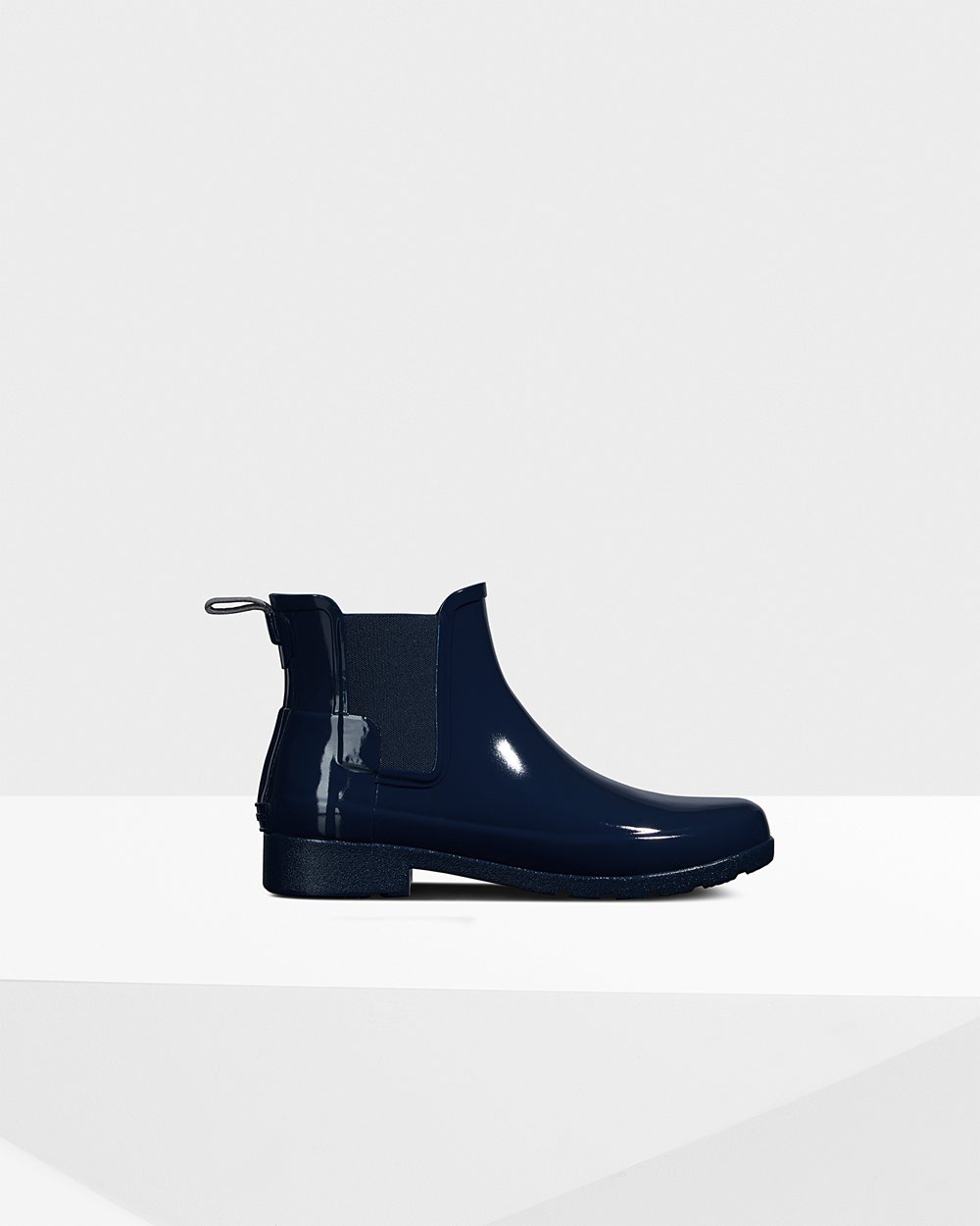 Botas Chelsea Hunter Mujer - Refined Gloss Slim Fit - Azul Marino - QUMKSNH-81